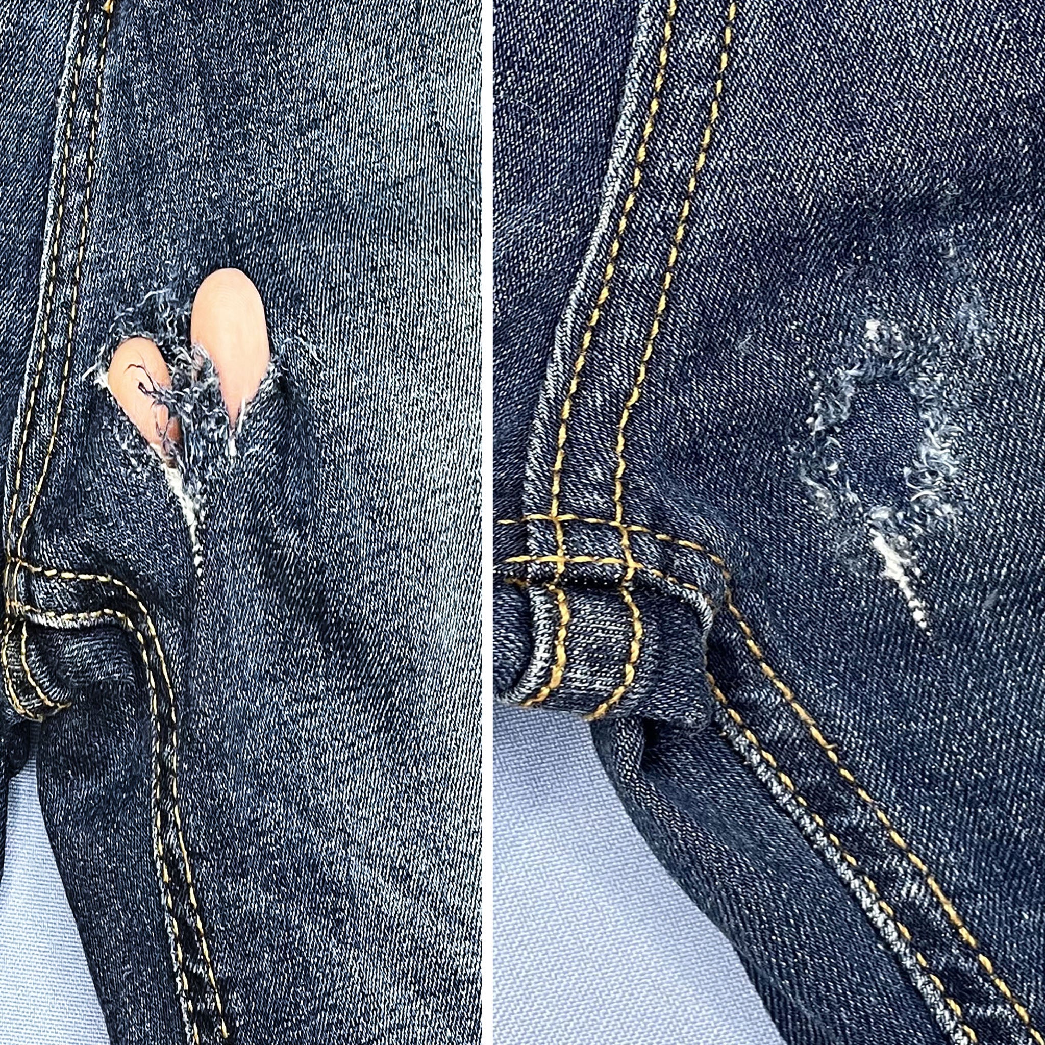 Two jeans repair patches | Iron on black jeans patch